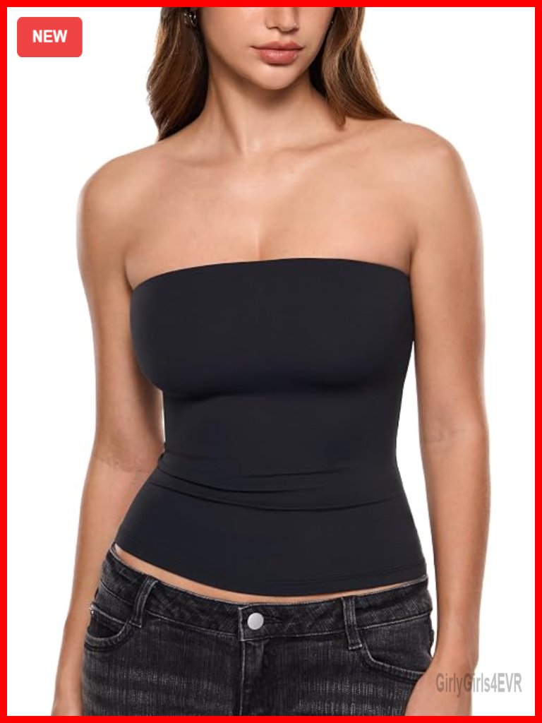 Airsoft Padded Tank Top With Built-In Bra Strapless Tube Top Summer Going Out